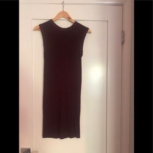Enza Costa Burgundy Ribbed Sleeveless Tank Mini Dress S